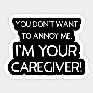 Cargiver Funny Sarcastic Design Type Only Sticker